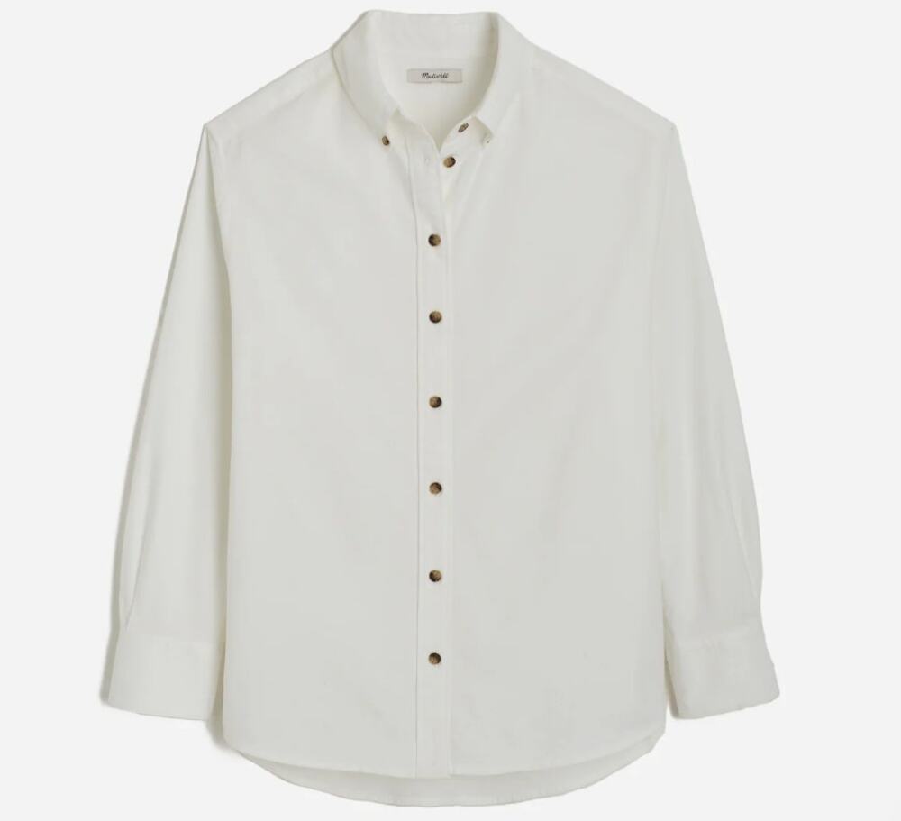 Madewell White XXS Oversized Oxford Button Up Shirt Cotton Classic Minimalist